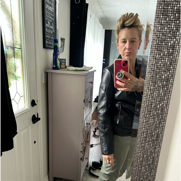 Calvin Klein Leather Moto Jacket - Picture 11 of 11